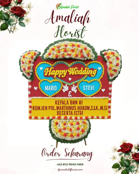 Papan Bunga Pernikahan Poleng